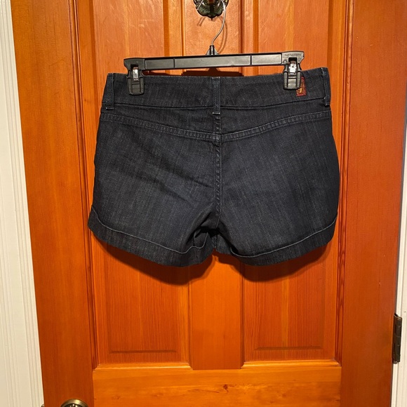 7 For All Mankind Pleated Cuffed Denim Shorts - Picture 3 of 5